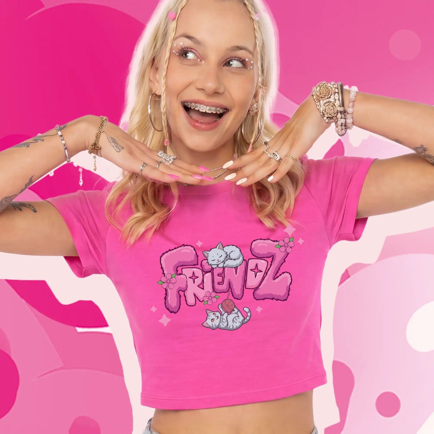 CROP TOP RÓŻOWY - KINIA