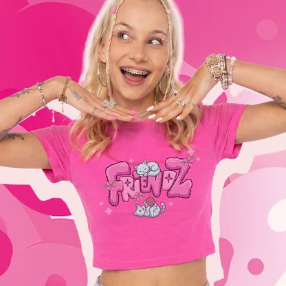 CROP TOP RÓŻOWY - KINIA
